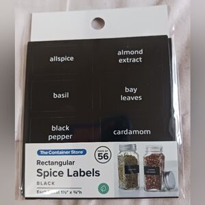 The Container Store Black Rectangular Spice Labels